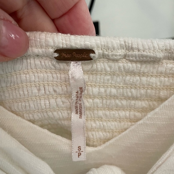 Free people white cotton high low maxi dress beach knot wedding Sz small cotton - Picture 4 of 11